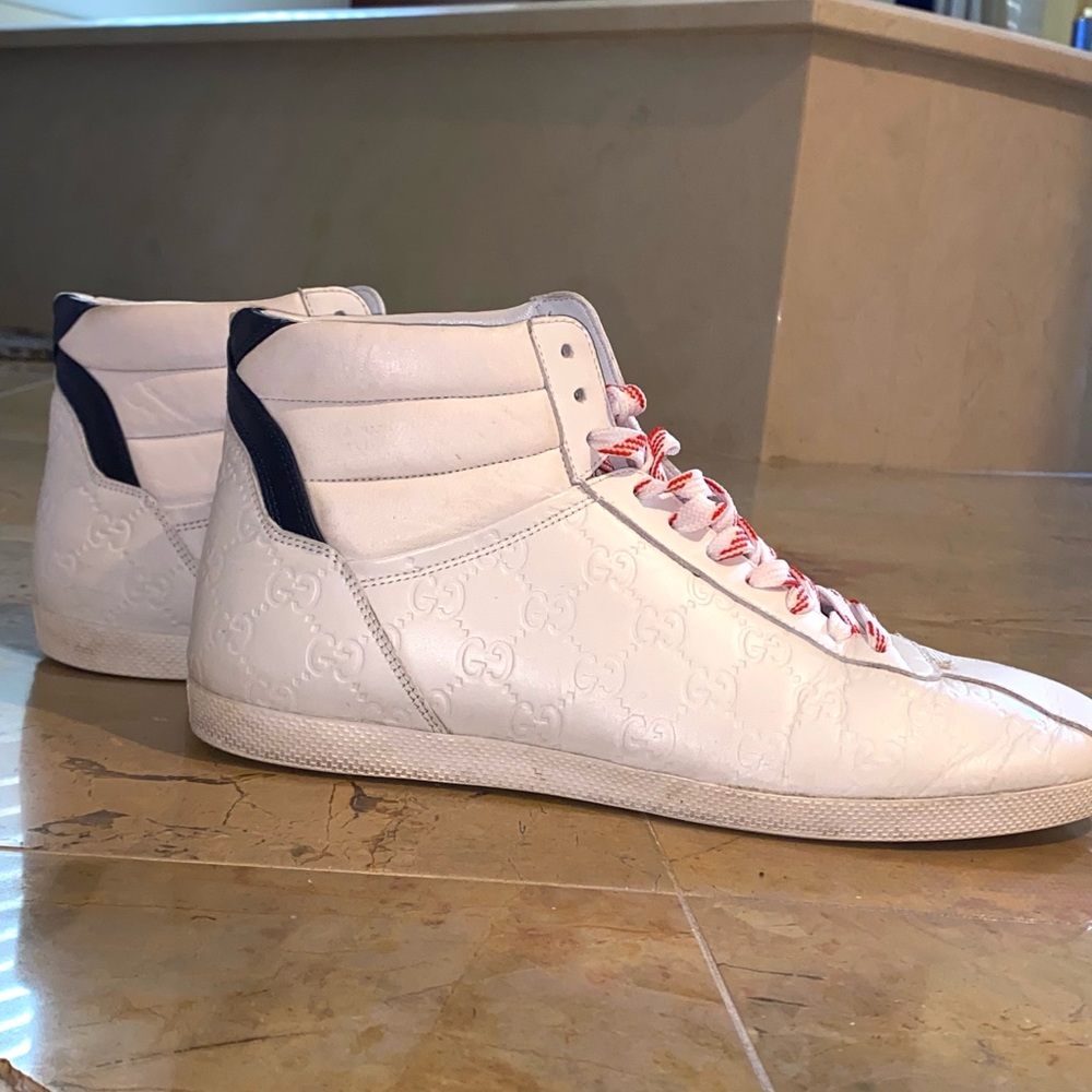 Men’s Gucci Leather High-Top Sneakers